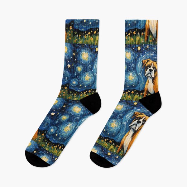 Item preview, Starry Night Companion - Vintage Dog amidst Van Gogh's Vision designed and sold by Silver Medal.