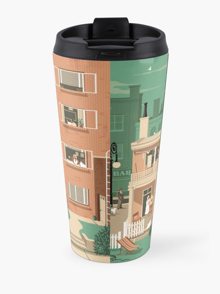 Alternate view of Travel Posters - Hitchcock's Rear Window - Greenwitch Village New York Travel Mug