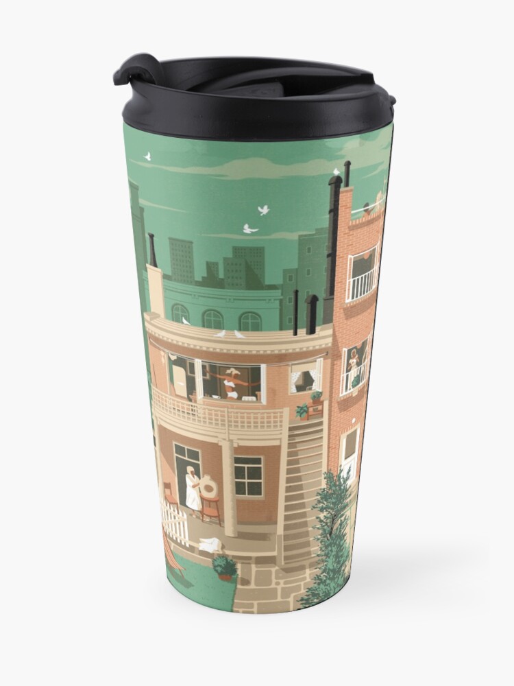 Alternate view of Travel Posters - Hitchcock's Rear Window - Greenwitch Village New York Travel Mug