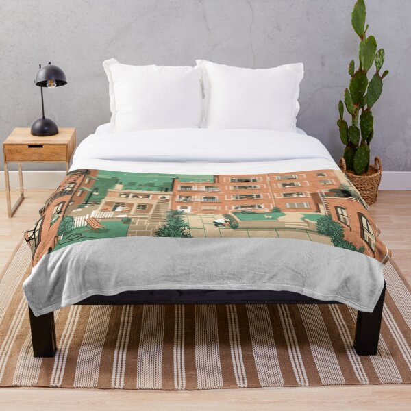 Travel Posters - Hitchcock's Rear Window - Greenwitch Village New York Throw Blanket