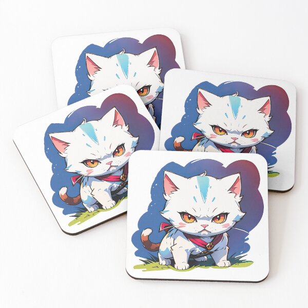 Item preview, Cat Assassin, White, Chibi, Manga, Anime, Cat Lovers Funny designed and sold by Porcupine Tees ⭐⭐⭐⭐⭐.