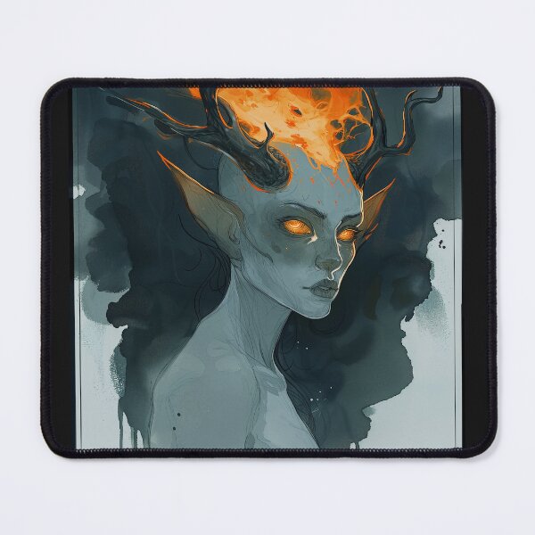 Item preview, Flames of a devil elf. Concept VI - Watercolour Artwork. Art print and poster. Artwork Gothic home decor gift. designed and sold by alexkempart.