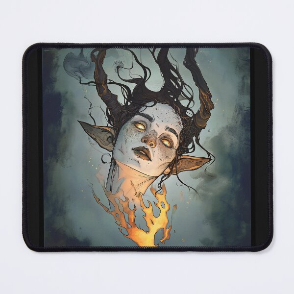 Item preview, Flames of a devil elf VII. Concept VI - Watercolour Artwork. Art print and poster. Artwork Gothic home decor gift. designed and sold by alexkempart.