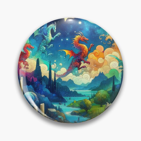Item preview, Playful Dragons in Ancient Starlit Realm designed and sold by SunkenCost.