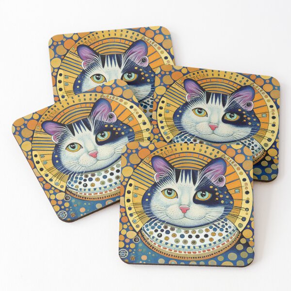Item preview, Art Nouveau Cat Klimt Style Masterpiece designed and sold by Tamas Das.