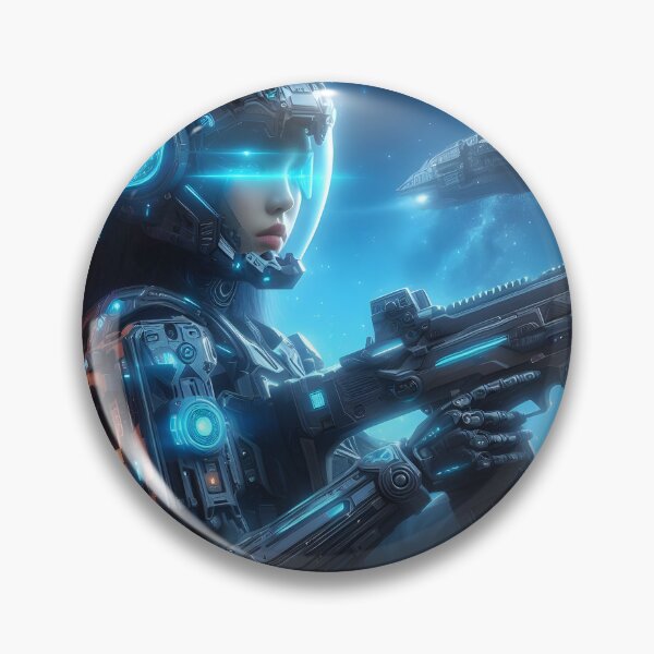 Item preview, Future soldier girl with space background designed and sold by neonbubblez3.