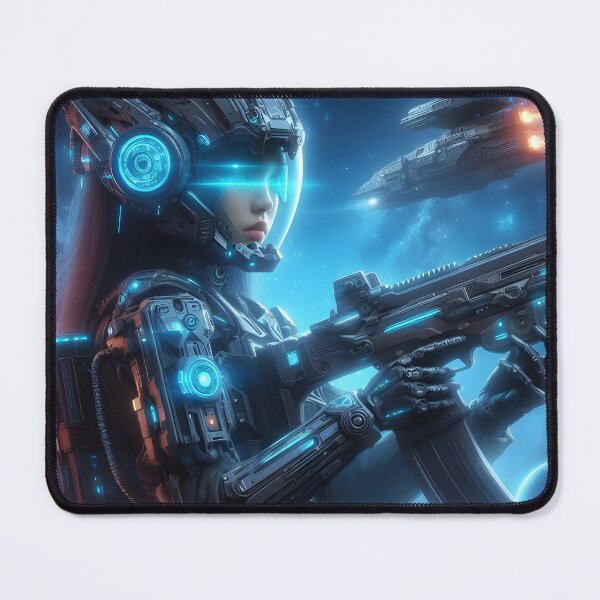 Item preview, Future soldier girl with space background designed and sold by neonbubblez3.