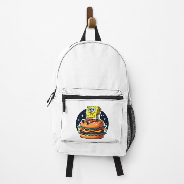 Item preview, SpongeBob SquarePants sitting on a giant krabby patty at night sticker pack designed and sold by LankyPomegrante.