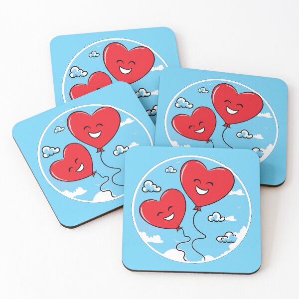 Item preview, Smiling red heart balloons designed and sold by HarridanCreates.