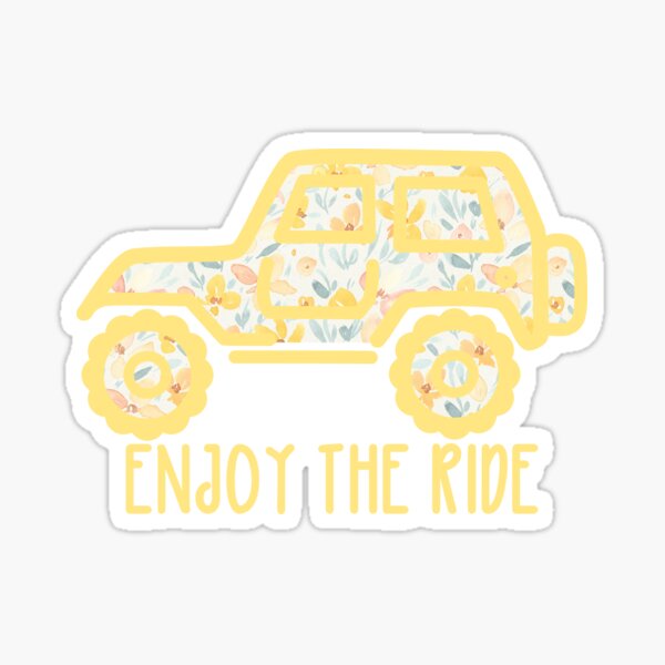 Floral Jeep (yellow) Sticker
