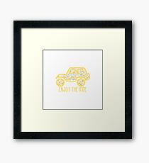 Blumenjeep (gelb) Gerahmtes Wandbild