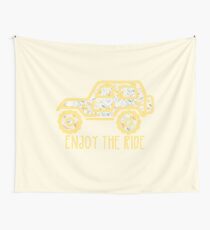 Floral Jeep (yellow) Wall Tapestry