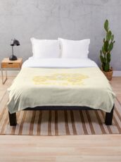 Floral Jeep (yellow) Throw Blanket