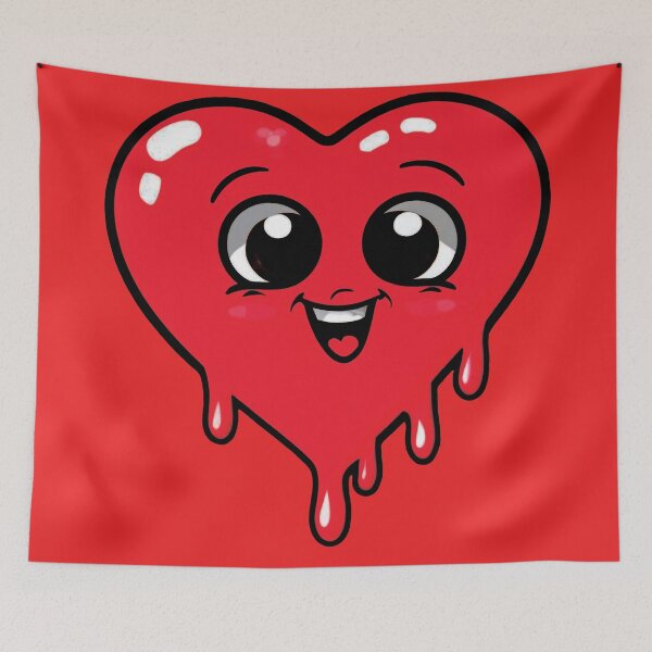 Item preview, Cute melting heart with a smile designed and sold by HarridanCreates.