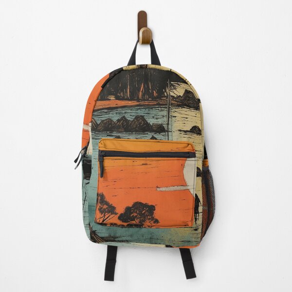Item preview, Malawi lake colorful travel vintage graphics designed and sold by wonderfulpark.