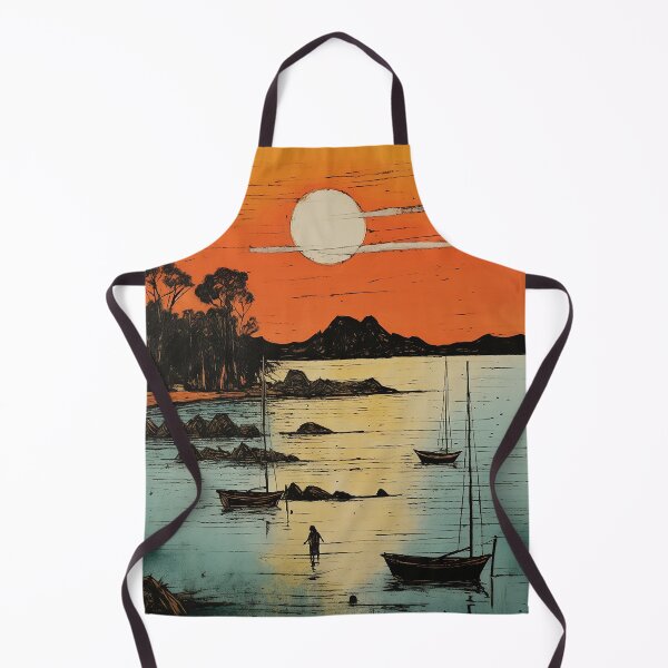 Item preview, Malawi lake colorful travel vintage graphics designed and sold by wonderfulpark.