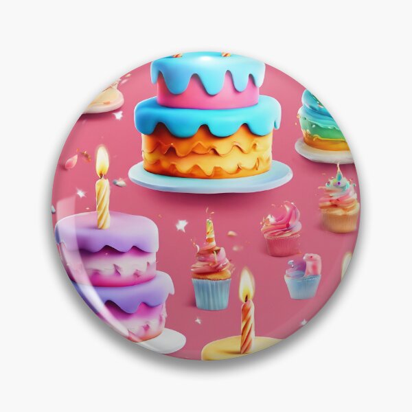 Item preview, Marvelous Colorful Birthday Cake Pattern  designed and sold by DigiDreamyArt.