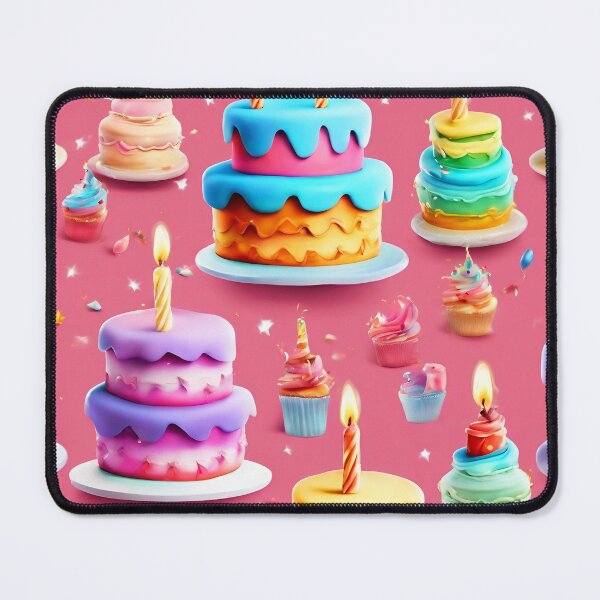 Item preview, Marvelous Colorful Birthday Cake Pattern designed and sold by DigiDreamyArt.