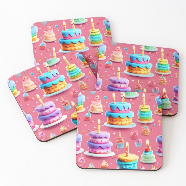 Item preview, Marvelous Colorful Birthday Cake Pattern  designed and sold by DigiDreamyArt.