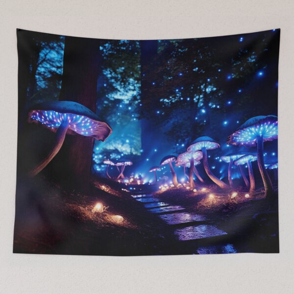 Item preview, Bioluminescent: Illuminated Electric Forest Dreamscape Magical Mushrooms designed and sold by Fantasy Masterpiece.