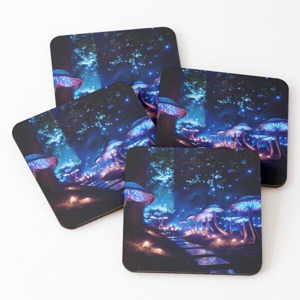 Item preview, Bioluminescent: Illuminated Electric Forest Dreamscape Magical Mushrooms designed and sold by Fantasy Masterpiece.
