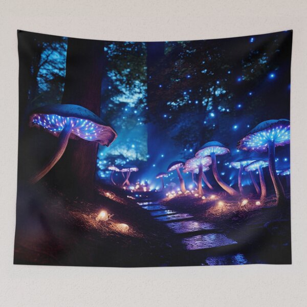 Item preview, Bioluminescent: Illuminated Electric Forest Dreamscape Magical Mushrooms designed and sold by Fantasy Masterpiece.