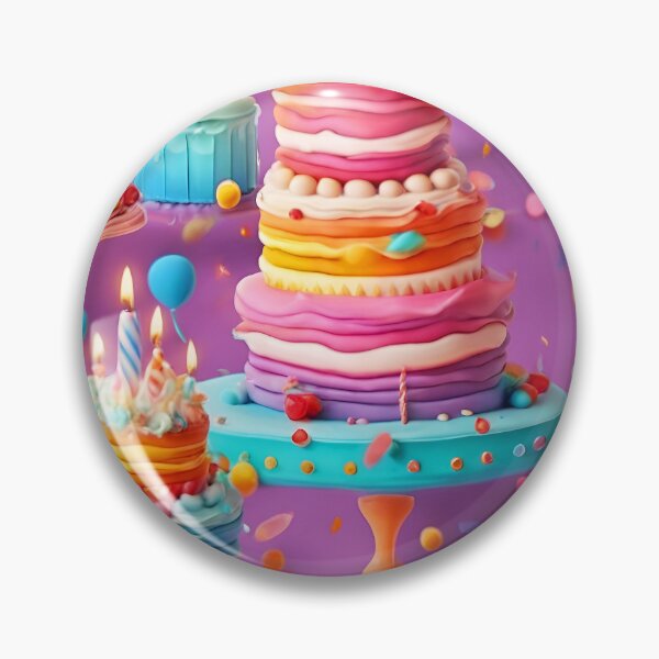 Item preview, Marvelous Colorful Birthday Cake Pattern  designed and sold by DigiDreamyArt.