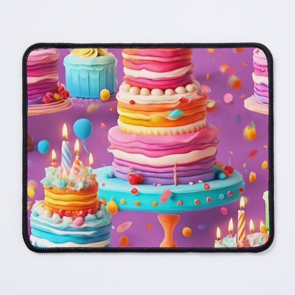 Item preview, Marvelous Colorful Birthday Cake Pattern  designed and sold by DigiDreamyArt.