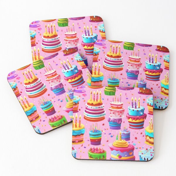 Item preview,   Marvelous Colorful Birthday Cake Pattern  designed and sold by DigiDreamyArt.