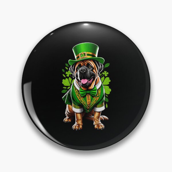 Artikelvorschau, Mastiff Hund St. Patrick's Day irischer Kobold Kleeblatt Kleeblatt entworfen und verkauft von JoelFox165.