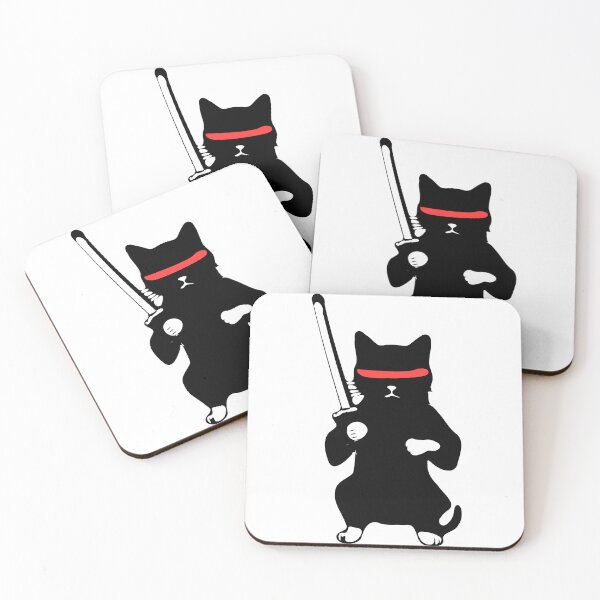 Item preview, Ninja Cat, Cat with Sword, Black Cat designed and sold by cutenesss.