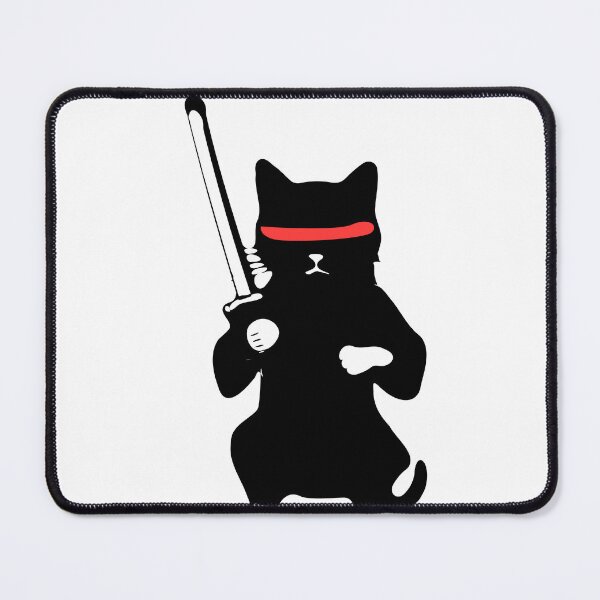 Item preview, Ninja Cat, Cat with Sword, Black Cat designed and sold by cutenesss.