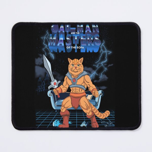 Item preview, "Cat-Man And The Masters Of The Sofa" Funny Humor illustration designed and sold by drawlinershop.