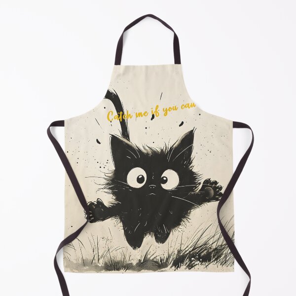 Item preview, Whimsical Inky Feline Leap Illustration designed and sold by inkArtistryfine.