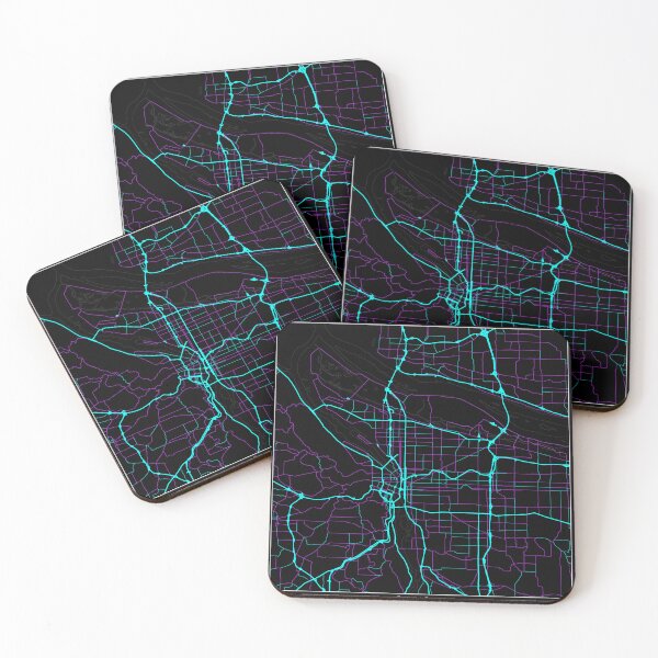 Item preview, Portland Oregon City Map - Neon Fantasy designed and sold by StylishStacks.