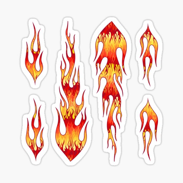 Red Hot Rod Flames Pattern Sticker