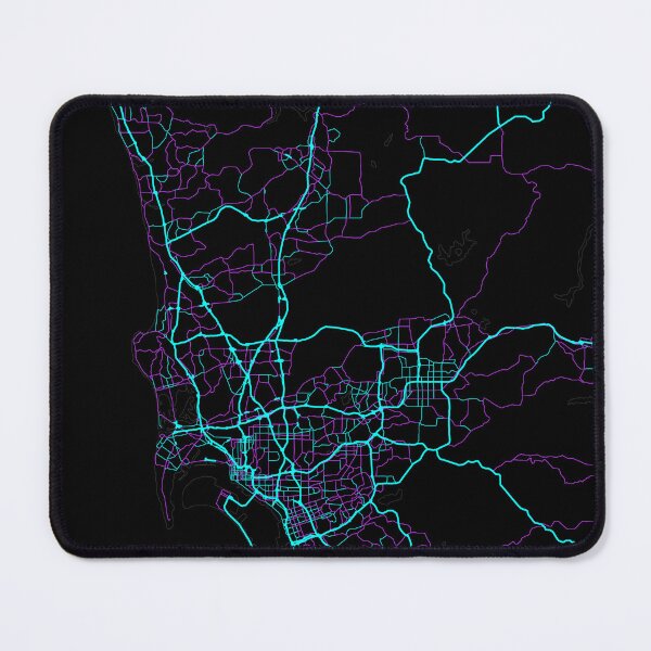 Item preview, San Diego California City Map - Neon Fantasy designed and sold by StylishStacks.