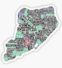 Staten Island New York Typographic Map Sticker