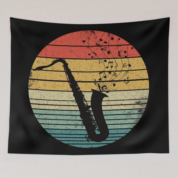 Item preview, Saxophone And Music Notes On Vintage Sunset designed and sold by Primroaddesigns.