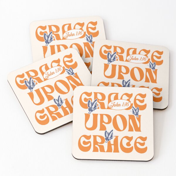 Item preview, Grace upon Grace, Trendy Christian, John 1:16, Bible verse, Scripture, Butterfly designed and sold by WeBearFruit.