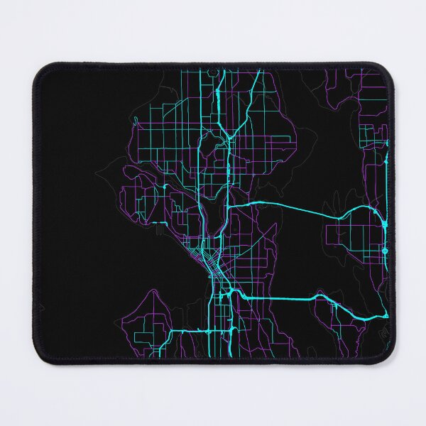Item preview, Seattle Washington City Map - Neon Fantasy designed and sold by StylishStacks.