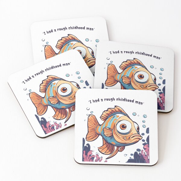 Item preview, I had a rough childhood man, Traumatised funny Clown Fish designed and sold by mkzmerch.