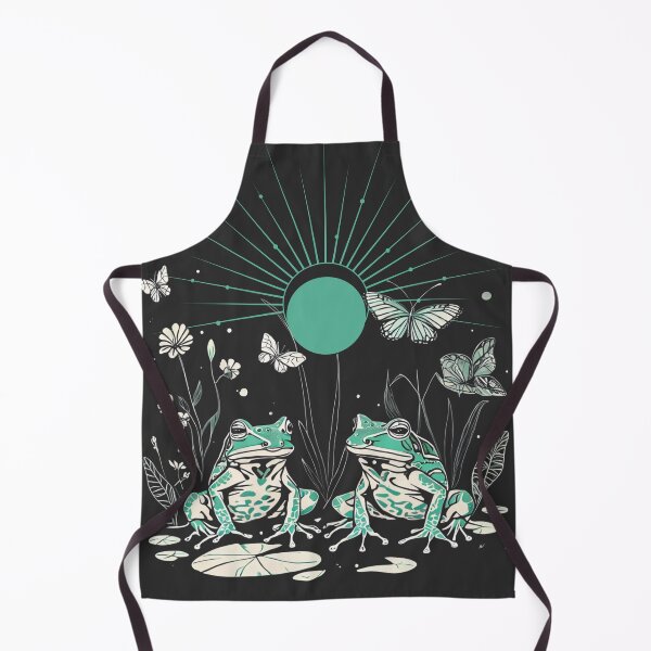 Item preview, Meadowcore Cottagecore Frogs with Butterflies under an eclipse. designed and sold by MeadowLoom.