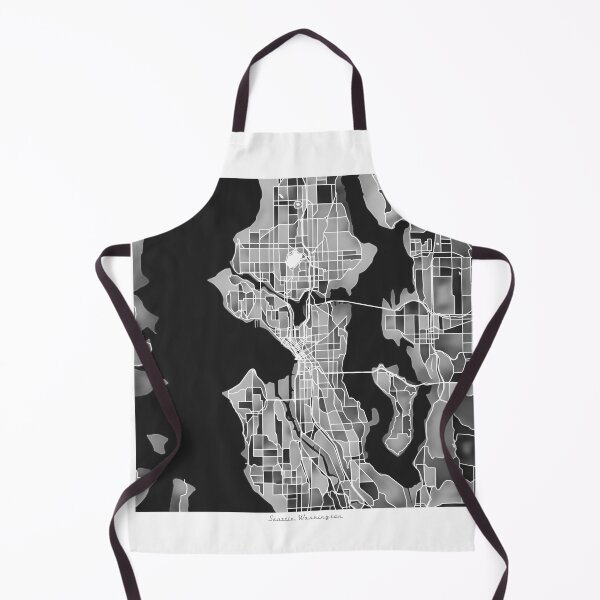 Item preview, Seattle Washington City Map - Black and White Monochrome designed and sold by StylishStacks.