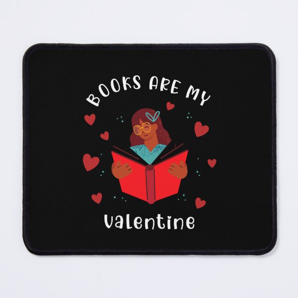 Item preview, Books Are My Valentine - Girl Reading a book with hearts designed and sold by HippoInkStudio.