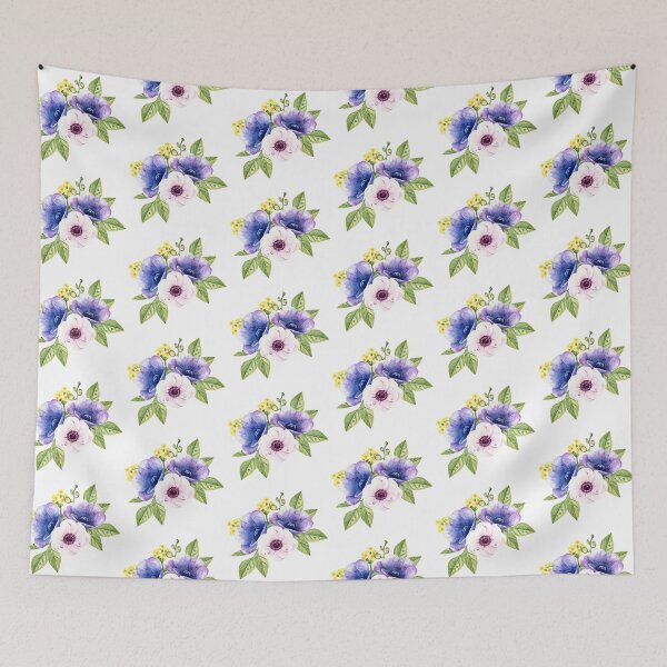 Item preview, Watercolor anemones bouquet designed and sold by tapilipa.