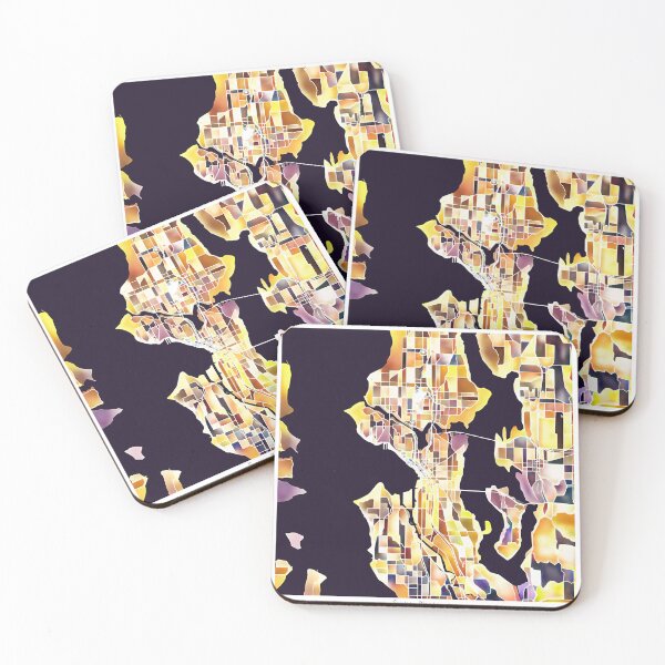 Item preview, Seattle Washington City Map - Golden Yellow designed and sold by StylishStacks.