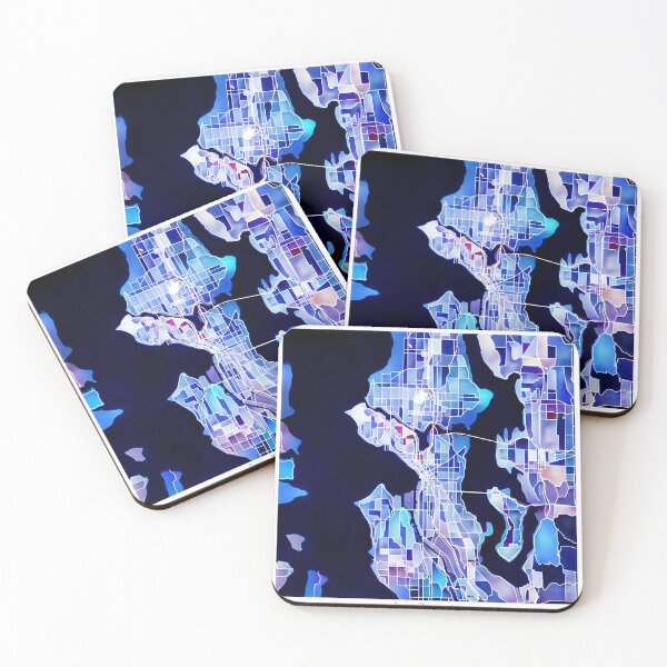 Item preview, Seattle Washington City Map - Marine Blue designed and sold by StylishStacks.