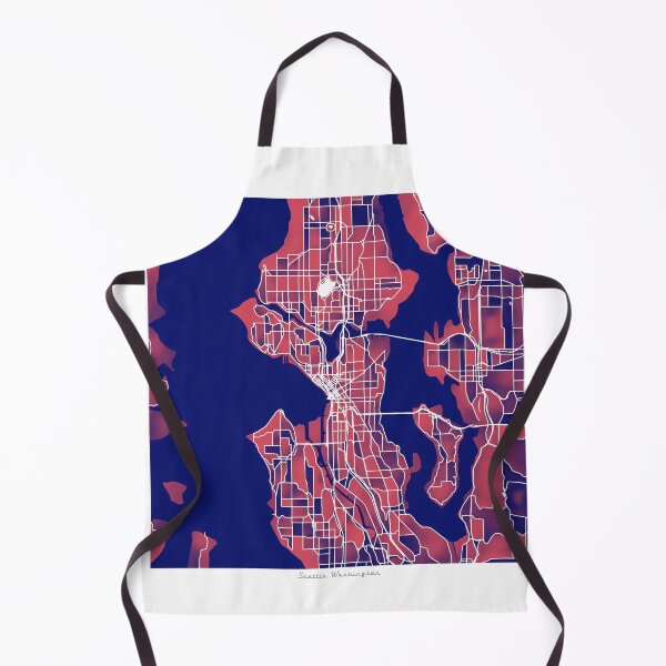 Aperçu de l'œuvre Carte de la ville de Seattle Washington - Duotone rouge-bleu créée et vendue par StylishStacks.