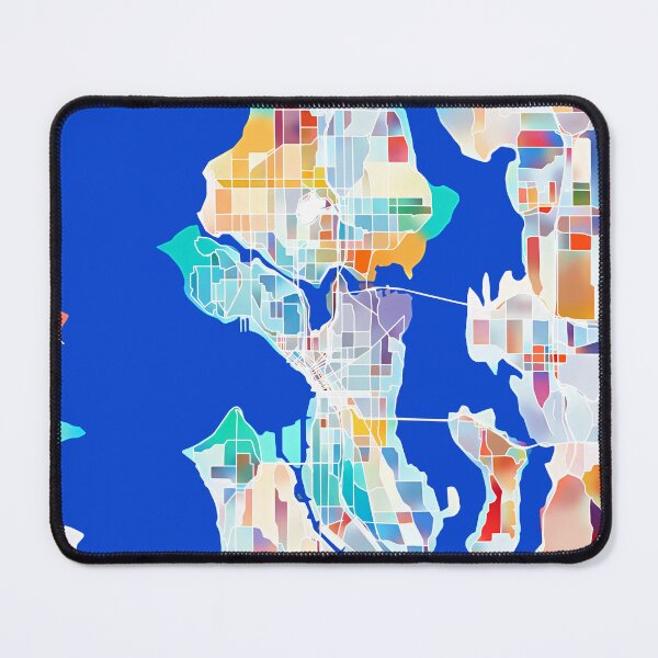 Item preview, Seattle Washington City Map - Tropical Rainbow Scheme designed and sold by StylishStacks.